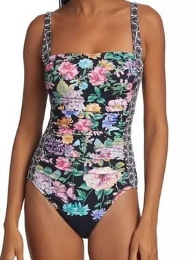 Johnny Was Swimsuit Ruched One Piece